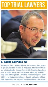 Image showing recent image  of A. Barry Cappello UCLA Law graduate 1965 as honored in UCLA Law Magazine
