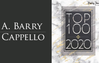 Congratulatory image naming A. Barry Cappello on of the top 100 lawyers of 2020.